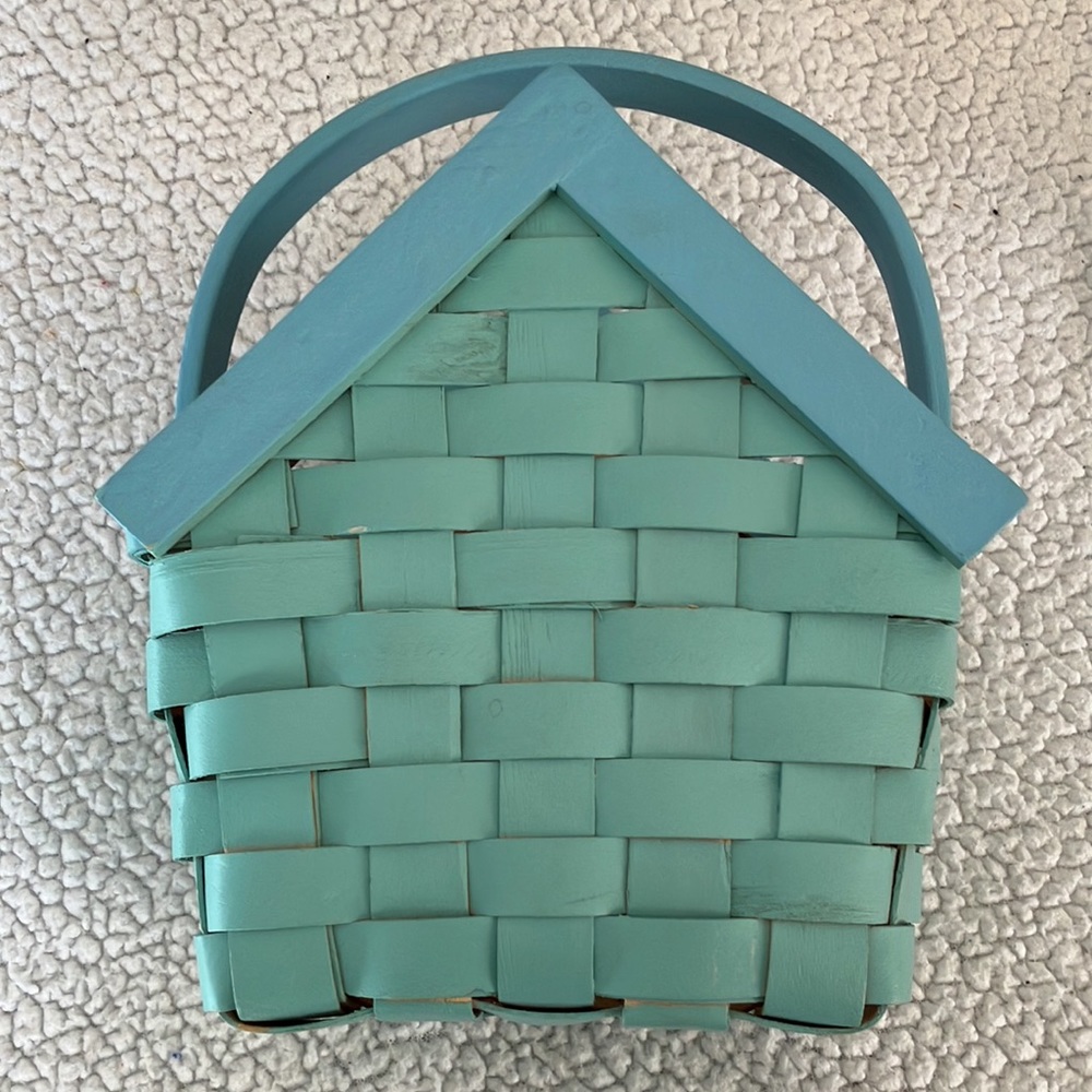 Easter Basket Kids Woven Wood with Handle Bunny Face - Picture 4 of 10